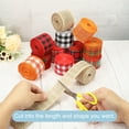 thumbnail image 5 of Uxcell 2 Inch Wide 6.56 Yards Polyester Gingham Ribbon Wired Edge Ribbon, 1 Pack for Decoration Orange and White, 5 of 6