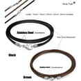 thumbnail image 5 of Leather Necklace Cord with Clasp, 16inch-24inch Braided Rope Necklace for Men Women 316L Stainless Steel Clasp, 2mm Black Leather Cord Necklace Brown Leather Necklace, 5 of 6