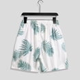 thumbnail image 4 of sovlvnd Cargo Shorts for Men, Mens Casual Printed Beach Shorts With Elastic Waist And Drawstring Pocketless Knee Length XL, Green, 4 of 5