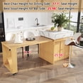 thumbnail image 4 of U_Style-CA Modern Imitation Marble Counter Height Dining Table for 4, Extendable Kitchen Island Cart with Wheels, Farmhouse Bar Table with Adjustable Shelf, for Kitchen & Home Bar(Chairs Not Included), 4 of 12