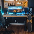 thumbnail image 3 of Homall 55" × 24" Electric Height Adjustable Standing Desk Home Office Computer Desk Memory Preset with T-Shaped Metal Bracket, White&Wood, 3 of 7