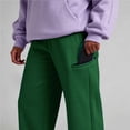 thumbnail image 6 of Fleece Wide Leg Sweatpants for Women Ghalytn Elastic Waist Pants - Loose Straight Trousers with Zipper Side Pocket, 6 of 6