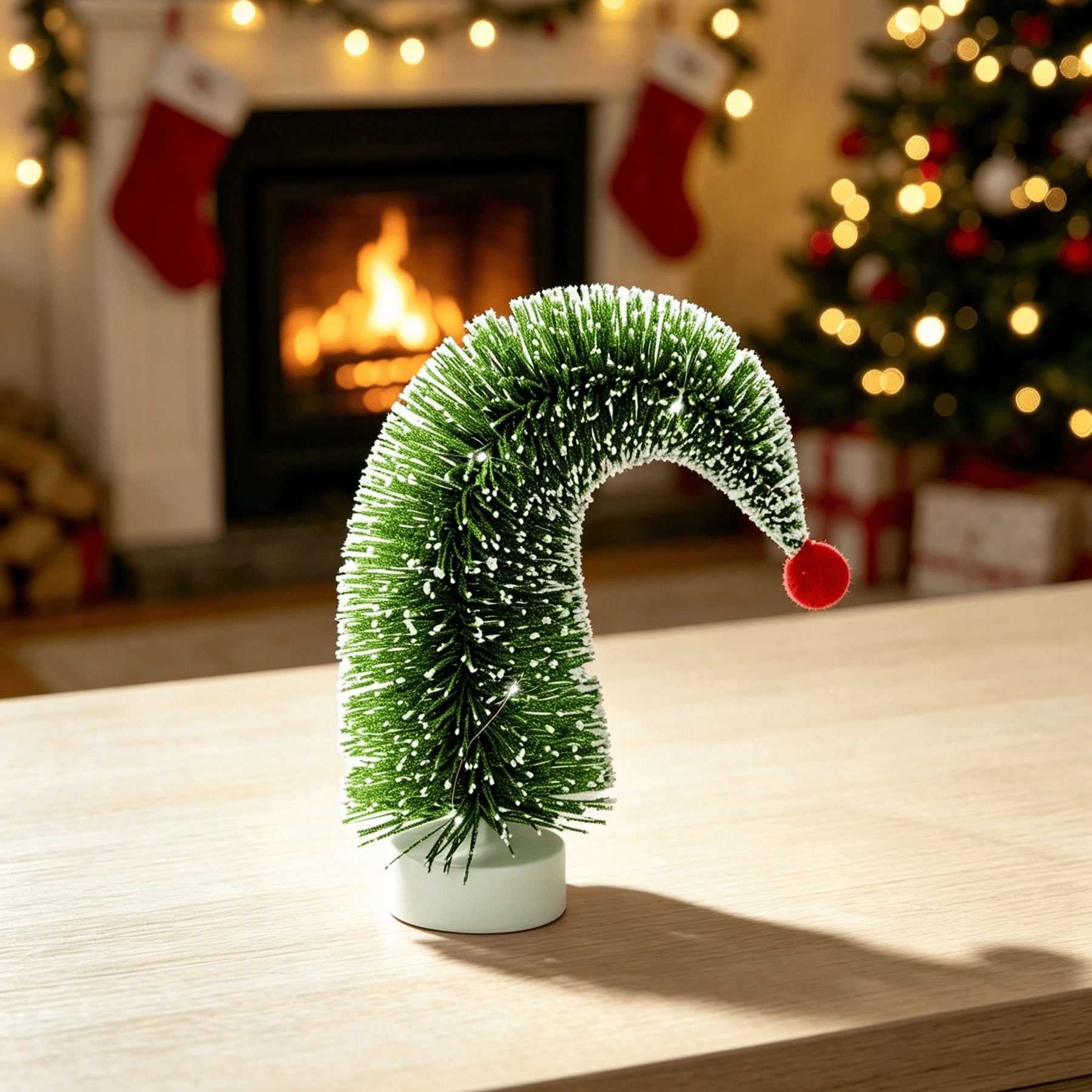 Light-Up Tree Christmas Village Accessory, Green and Red, 7", by Holiday Time