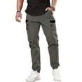 thumbnail image 5 of Mohiass Mens Cargo Pants Outdoor Casual Elastic Waist Joggers Pants Relaxed Fit Lightweight Hiking Baggy Trousers with Pockets Dark Gray L, 5 of 8