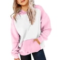thumbnail image 2 of Vividxx Hoodies For Girls Oversized Long Sleeve Hooded Sweatshirt Kids Casual Color Block Pullovers Tops With Pocket Streetwear 4-5 Years, 2 of 8