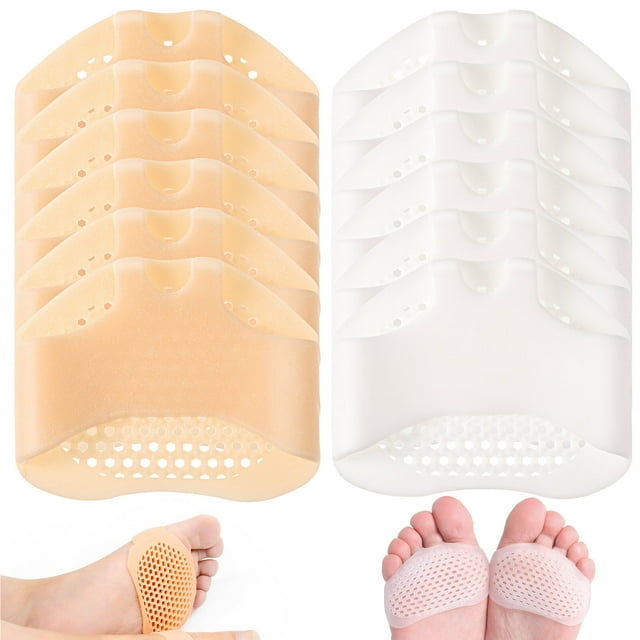 Qarigey 6 piezas de almohadillas de silicona para el antepié, plantillas para zapatos, cojín, deportes, correr, senderismo, soporte para Juegos de manicura