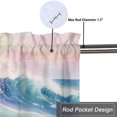 thumbnail image 5 of Watercolor Blue Ocean Valance Rod Pocket Window Curtain for Kitchen Sea Waves Beach Nature Scenery Privacy Window Valances for Living Room Kitchen 54 by 18 in, 1 Panel, 5 of 6
