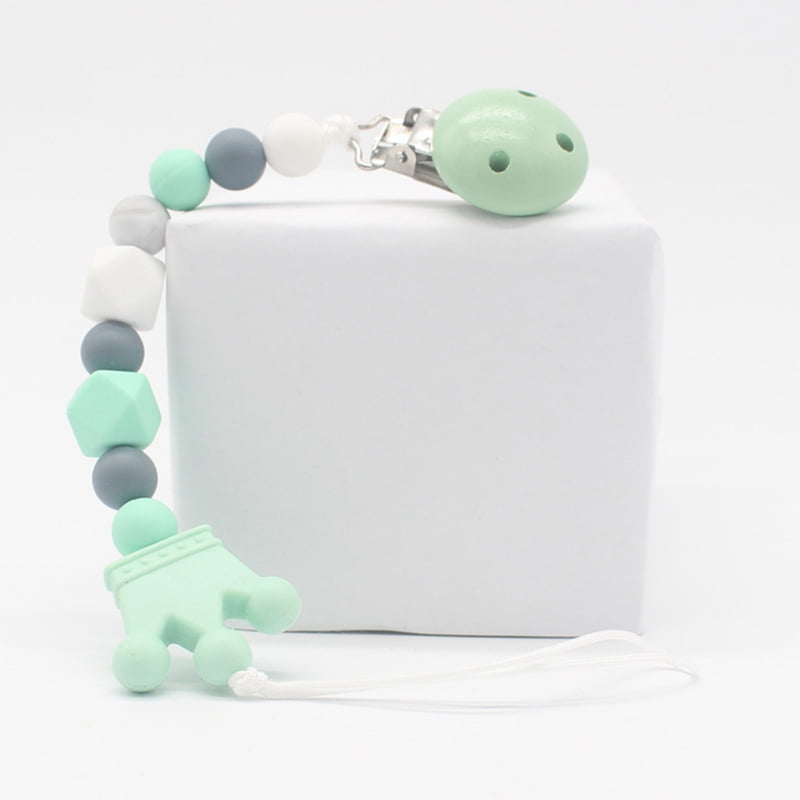 AkoaDa 1 Pcs Baby Safety Dummy Chain Pacifier Clip Silicone Bead Dummy Clips Infant Newborn Gift
