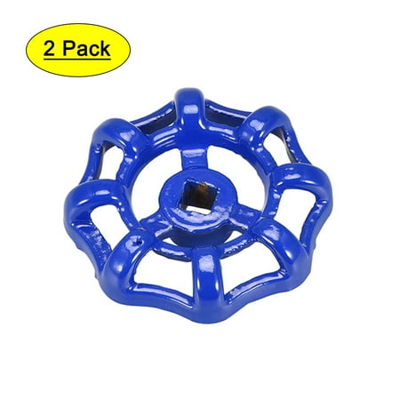 

Uxcell Square Broach 6x6mm Wheel 51mm Metal Faucet Round Wheel Handle Blue 2 Pack