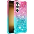 thumbnail image 2 of Compatible with Samsung Galaxy S24 Plus Cute Case Glitter Gradient Quicksand Case Luxury Bling Sparkle Colorful Phone Cover Women Girls Girly Slim Soft TPU Liquid Case, Pink Green, 2 of 7