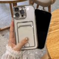 thumbnail image 4 of Plating Wallet for iPhone 13 Pro Case, Bling Glitter Diamond Card Holder Camera Protection Luxury Cover + 2* Screen Protector, Card Slot Case Elegant iPhone 13 Pro Max Phone Case -White, 4 of 12