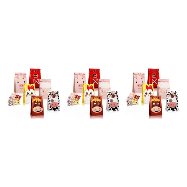 Transemion Add Touch Of Cuteness To Party With Farm Gift Bags Made Of Thick Paper Cute Wide Application 3Set