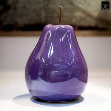 Urban Trends Collection 44352 Ceramic Pear Figurine, Pearlescent Purple - Small