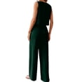 thumbnail image 2 of Conjunto de Dos Piezas para Mujer, 2025, Sin Mangas, con Botones, Informal, con Bolsillo y Pantalones Anchos. Verde M, 2 of 7