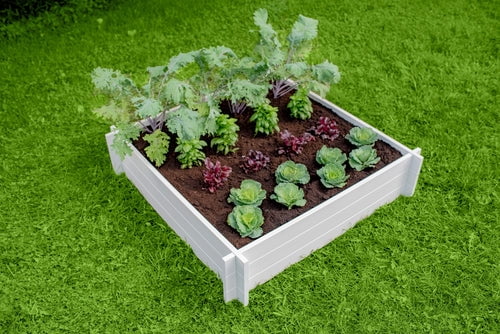 Vita Classic 48"L x 48"W x 11"H Vinyl Hudson Raised Garden Bed, White, VA68237