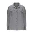 thumbnail image 5 of YLSDY Fashion Mens Button Up Shirts Casual Stylish Long Sleeve Pearl Snap Shirts Vintage Untucked Cowboy 1950s Dresses Clothes Gray L, 5 of 6