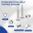 thumbnail image 3 of Uxcell Flat Head Sheet Metal Screws, less Steel Phillips Drive Self Tapping Wood Screws for Metal Wood Drywall #6x1" 100, 3 of 7