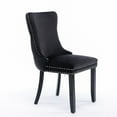 thumbnail image 4 of Set of 2 Upholstered Wing-Back Dining Chair with Nailhead and Solid Wood Legs Black - 27.4"L×20.4"W×37.4"H, 4 of 5