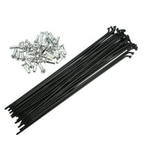 Unique Bargains 40 Pcs 14G J Bend 168mmx2mm Spokes with Nipples for Bike Bicycle Steel Black