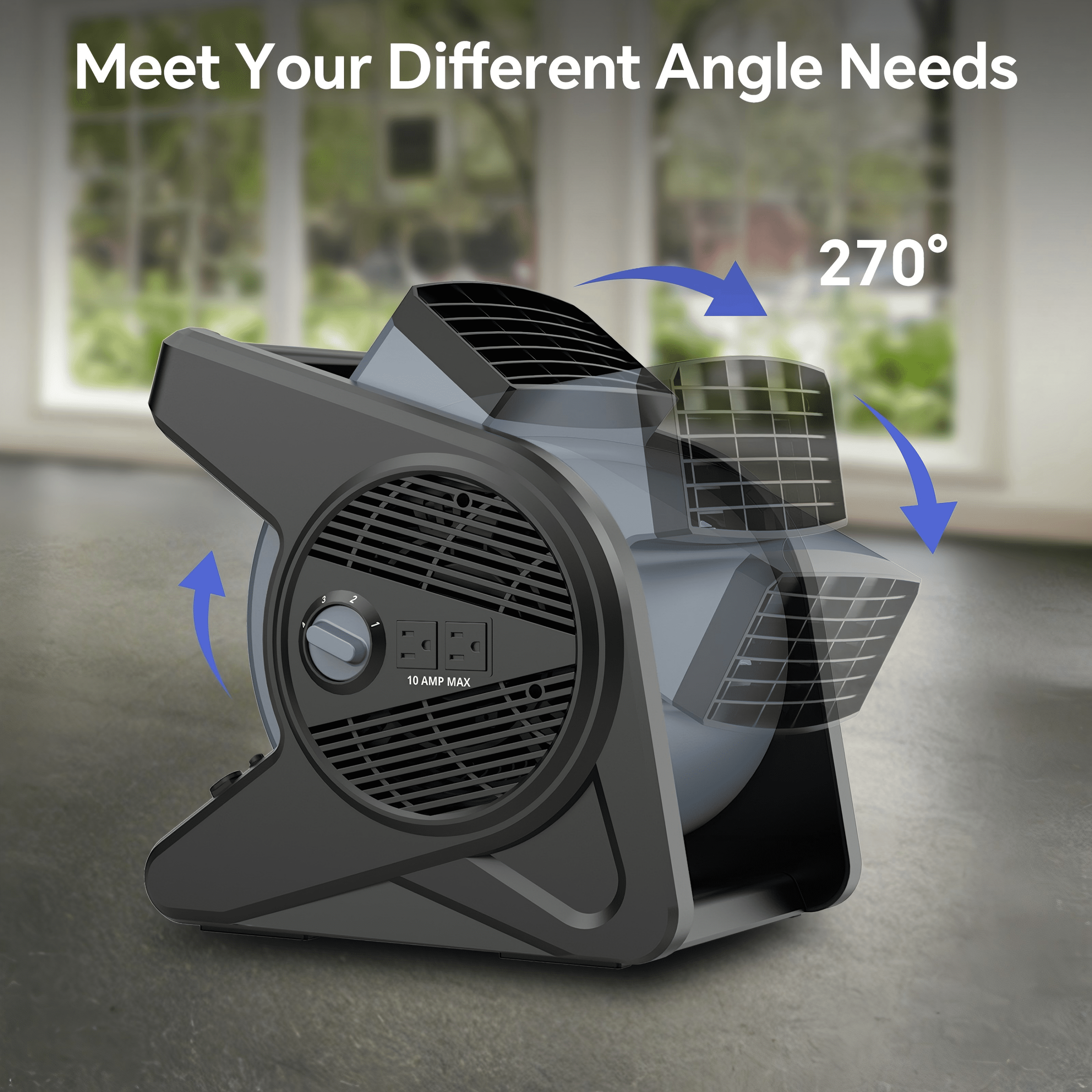 Shinic 15'' Pivoting Blower Fan, Portable High Velocity Air Mover, 3 Speeds Cooling Ideal for Office Garage Gym Home Use