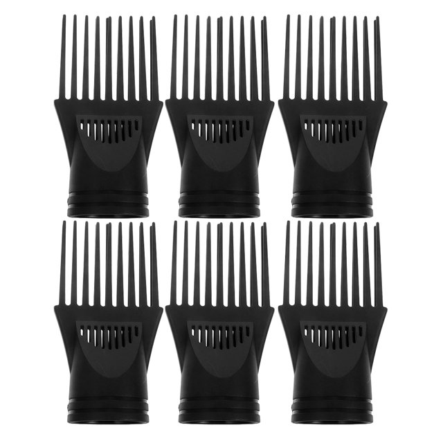KAKOWELY heat resistant comb 6pcs Universal Blow Dryer Comb Attachment Heat Resistant Plastic Comb Replacement Hair Blower Comb Part For Hair Stylists Wide Tooth Hairdressing Tool