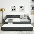 thumbnail image 4 of Sofa Bed, Twin Daybed with Trundle, Button Tufted Back and Nailhead Trim, Upholstered Sofa Bed, 4 of 8