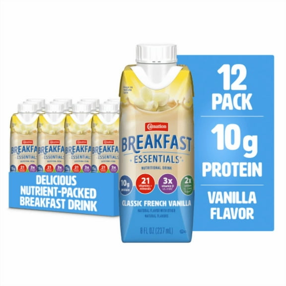 Carnation Breakfast Essentials Classic French Vanilla Nutritional Drink - 8 fl oz - 12 ct