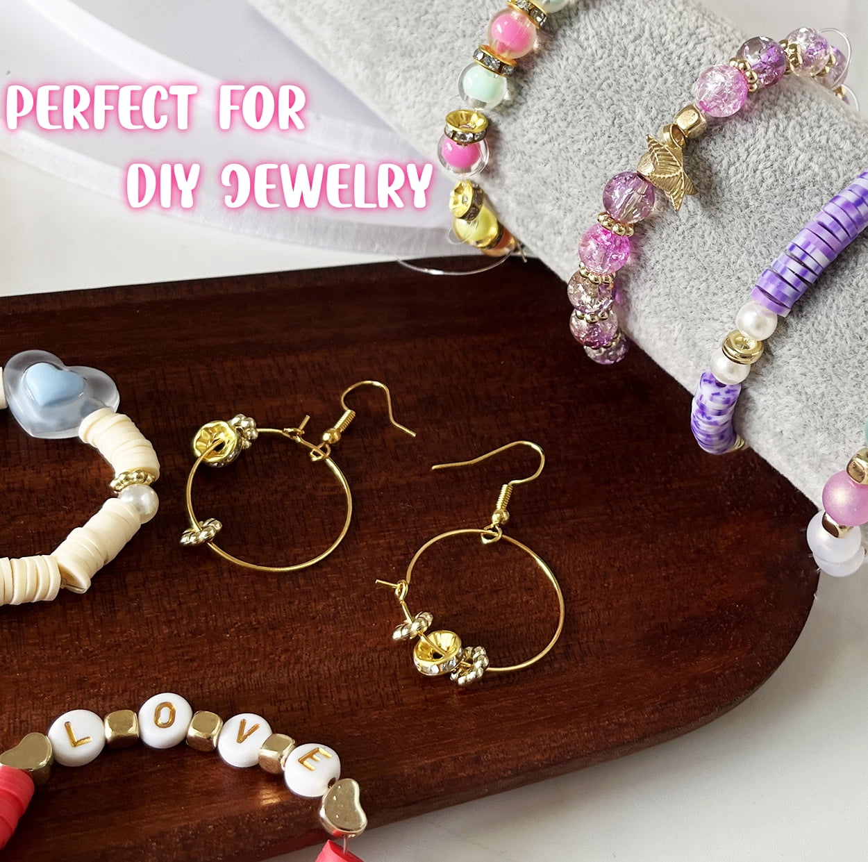 Bracelet Making Kit Clay Beads for Jewelry Making including Letter Beads Bracelet Charms for Adults Crafts for Christmas Birthday Easter Halloween 5691 Pcs