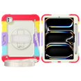 thumbnail image 2 of ELEHOLD Full Body Protective Case for iPad Pro 11 inch 2024,Heavy Duty 3-Layer Protection Case Built-in Screen Protector 360° Rotating Kickstand Handstrap Shoulder Strap Shockproof Cover,Rainbow/Red, 2 of 8