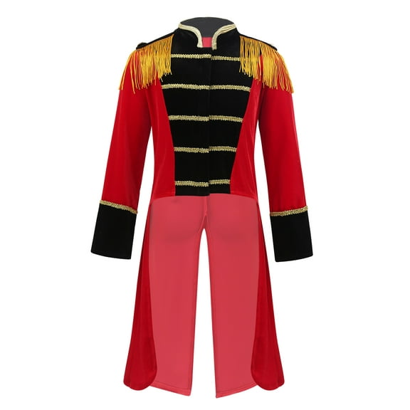 TiaoBug Kids Boys Sequins Long Sleeve Tuxedo Tailcaot Ringmaster Circus Show Costume