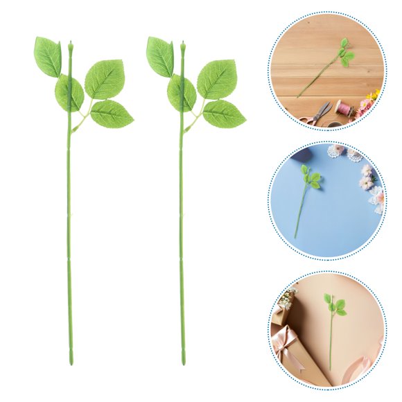 SHOWERORO 50Ud Tallo De Flor Artificial Con Hojas Para Arreglos Minimalistas Y Decorativos