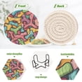 thumbnail image 4 of Haosy Set of 6 Drink Woven Coaster with Holder Heat Resistant Non-Slip Bar Coasters 4 Inches Colorful Bones, 4 of 7