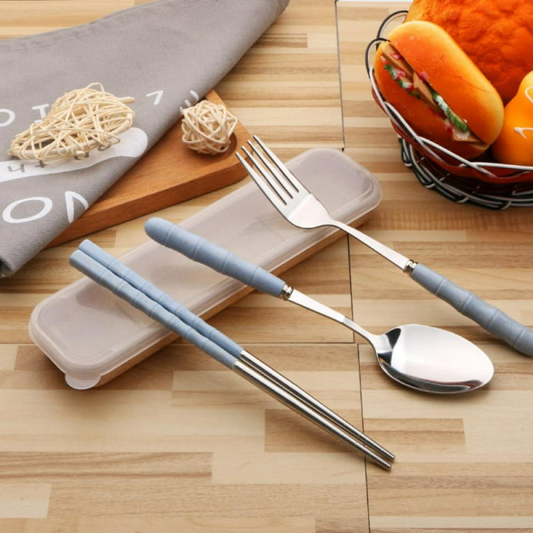 OASMU Travel Utensils Set with Case Reusable Portable Cutlery Set Stainless  Steel 8pcs Including Dinner Knife Fork Spoon Chopsticks st