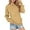 Yellow, variant on Casual Solid Color Pullover Sweatshirt Long Sleeve Crewneck Lightweight Pocket Hoodless Top for Women 2025