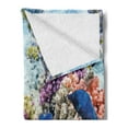 thumbnail image 2 of Fish Soft Flannel Fleece Blanket, Surreal View of Marine Life with Submerged Colony of Pillar Corals Aquatic Fauna Print, Cozy Plush for Indoor and Outdoor Use, 60" x 80", Multicolor, by Ambesonne, 2 of 5
