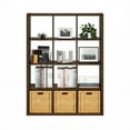 thumbnail image 6 of Furinno Cubicle Open Back Decorative Cube Storage Organizer, 12-Cube, Amber Pine, 6 of 8