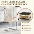 thumbnail image 6 of Oufan Luxury Dining Chair Set of 2, Upholstered Accent Chair w/ Faux Alligator Skin, Crystal Buckle & Metal Bow Leg, Kitchen Chair for Dining Room, 6 of 11