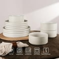 thumbnail image 3 of Star Dinnerware Sets, Plates and Bowls Set for 4, 12 Pieces Dishes - Chip and Scratch Resistant, Microwave and Dishwasher Safe Kitchen Set, Matte White, 3 of 6