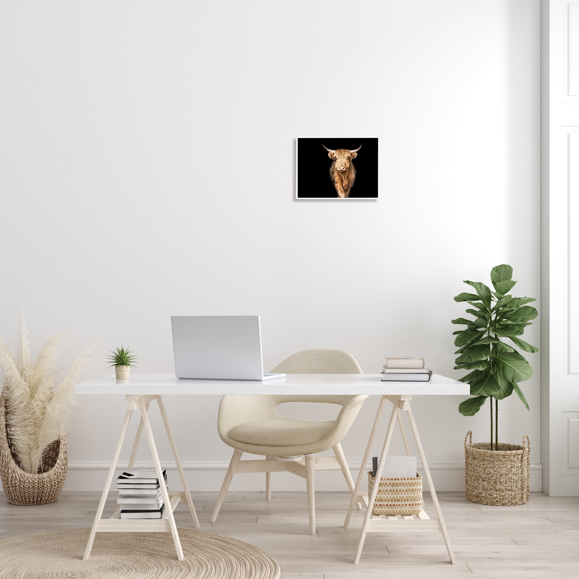 Stupell Industries Modern Cattle Portrait Minimal Farm Animal Photography, 11 x 14, Design by Marika Moffit