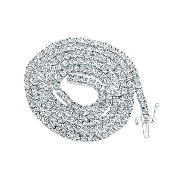 Sterling Silver 1 1/3ct Diamond Fanuk Mens Chain