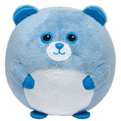 TY Beanie Baby Ballz BLUEY the Blue Bear w// Rattle Regular Size - 5 inch