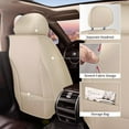 thumbnail image 6 of AOMSAZTO 2 Front Seat Cover Fit for Nissan Frontier 2007-2025 | Faux Leather Seat Covers Waterproof Car Seat Covers Protector | Compatible with Airbag & Easy to Install (2 Seats, Beige), 6 of 6
