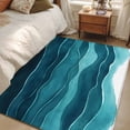 thumbnail image 3 of Area Rug 48×72in, Summer Gradient Blue Ocean Wave Floor Carpet Living Room Rug, Abstract Water Ripple Non-Slip Welcome Mat Indoor Rugs for Bedroom Dining Room, 3 of 9