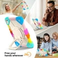 thumbnail image 6 of SaniMore Case foriPad 10.2 inch 9th/8th/7th Generation (2021/2020/2019), Shockproof Bumper Shoulder Strap 360° Rotating Handle Bracket + Pencil Holder Tri-layer Hybird Anti-drop Kids ShellRainbow Blue, 6 of 15