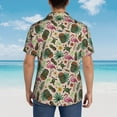 thumbnail image 4 of Gukieu Tropical Mask Flamingo Print Men's Short-sleeved Shirts, Button-down Lapel Hawaiian Shirts, T-shirts, Beach Vacation Summer Casual Wear,Medium, 4 of 7