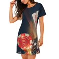 thumbnail image 2 of Wukai Chemise de Nuit à Manches Courtes pour Femmes, Robe de Sommeil Douce pour une Relaxation Confortable, Tenue Décontractée, 2 of 6