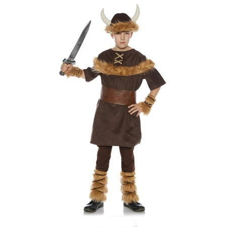 Viking Boy Child Barbarian Hunter Brown Halloween Costume