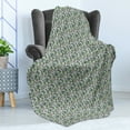 thumbnail image 4 of Flower Soft Flannel Fleece Throw Blanket, Ornate Retro Style Blossoms in Different Colors with Green Leaves Pattern, Cozy Plush for Indoor and Outdoor Use, 50" x 70", Multicolor, by Ambesonne, 4 of 5
