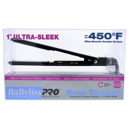($99.99 Value) BaByliss Pro Nano Titanium-Plated Ultra-Sleek Hair Straightening Flat Iron, Black, (Best Babyliss Hair Straightener)