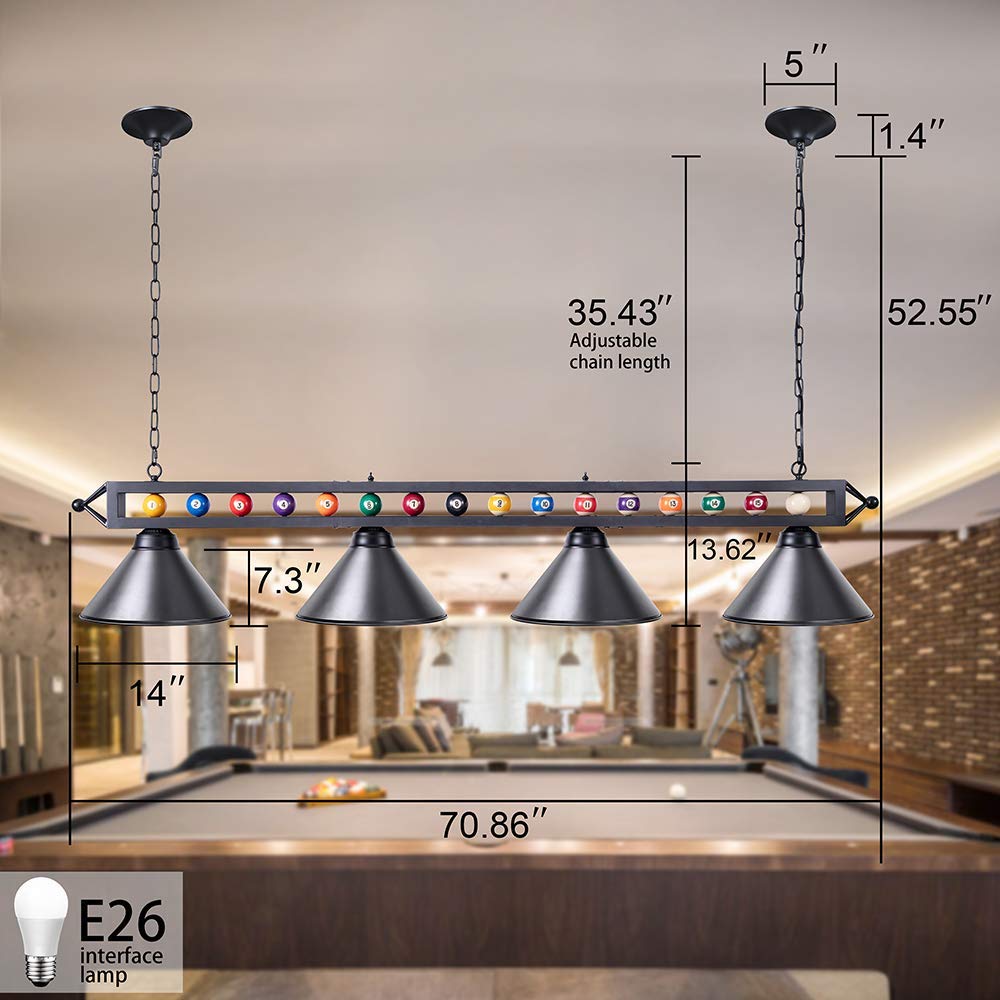 wellmet billiard light